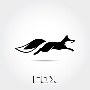 fast black white jump fox logo