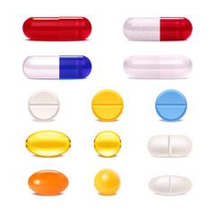 Medicine Pills Realistic Set