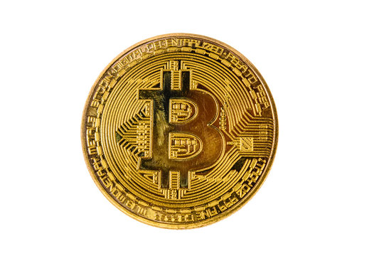 Bitcoin coin isolated on the white background