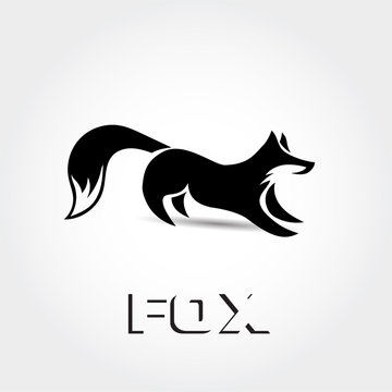Stand fox ready to catch logo