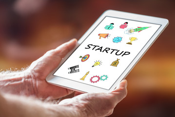 Startup concept on a tablet