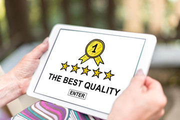 Best quality concept on a tablet