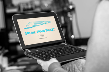 Online train ticket concept on a tablet © thodonal