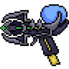 Obraz premium vector pixel art fantasy gun