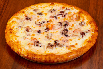 Pizza with seafood