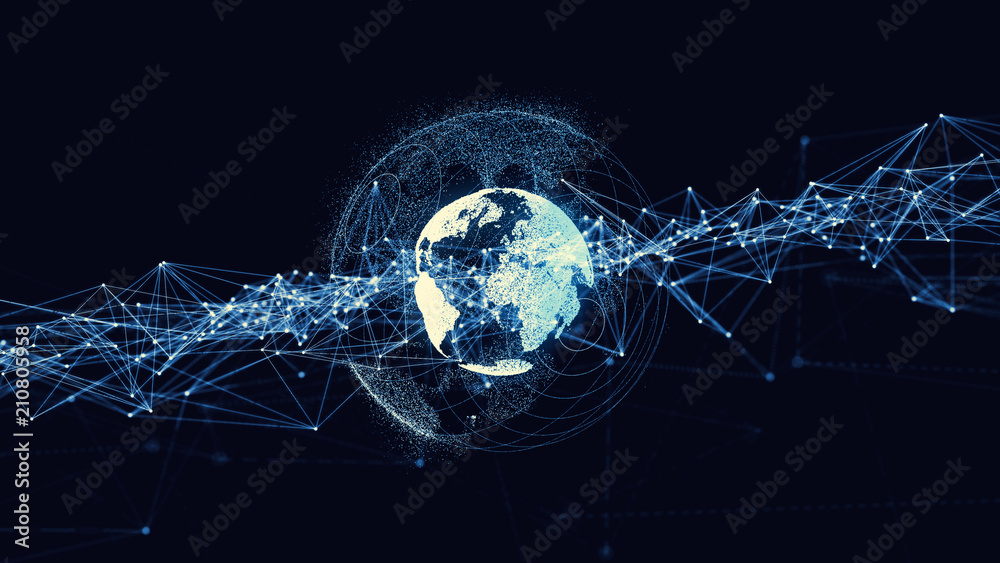 Poster Global communication network concept.