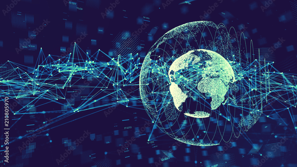 Poster global communication network concept.