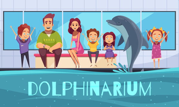 Family With Dolphins Background