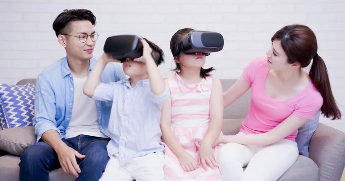 family wear virtual reality headset