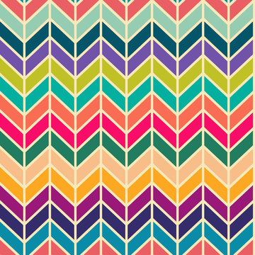Seamless vector abstract retro 60s ribs bright colorful pattern for fabric, craft, wrapping