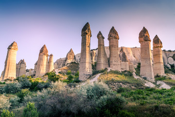 the most famous valley in Turkey called Love Valley natural background
