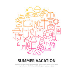 Summer Vacation Circle Concept