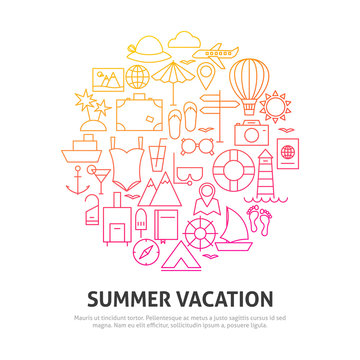Summer Vacation Circle Concept