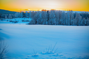 Wonderful winter landscape in Lapland, Finland