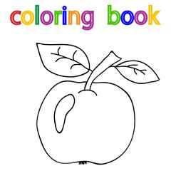 vector, book coloring apple