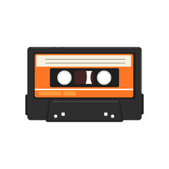Retro audio music cassette tape vector Illustration on a white background
