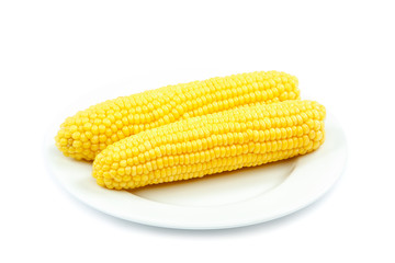 Sweet corn isolated on a white background