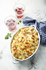 Homemade ham and cheese pasta bake