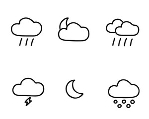 weather icon set design illustration,hand drawn style design, designed for web and app