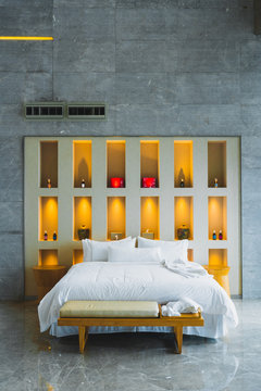 Contemporary luxury design of hotel bedroom