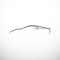 Abstract car silhouette. Side view. Vector illustration