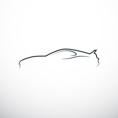 Abstract car silhouette. Side view. Vector illustration