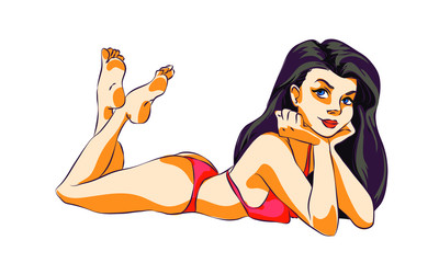 14 726 Cartoon Bikini Vector Wall Murals Canvas Prints Stickers Wallsheaven