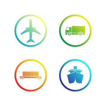 Set of trasportation / logistics icons. Vector illustration