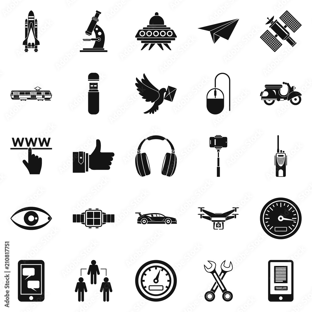 Poster Web icons set. Simple set of 25 web vector icons for web isolated on white background