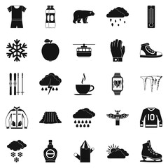 Outdoor icons set. Simple set of 25 outdoor vector icons for web isolated on white background