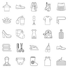 Gift icons set. Outline set of 25 gift vector icons for web isolated on white background
