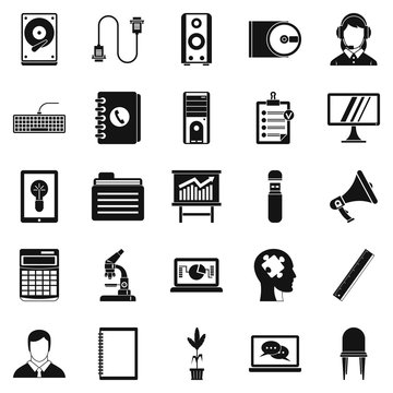 IT business icons set. Simple set of 25 IT business vector icons for web isolated on white background