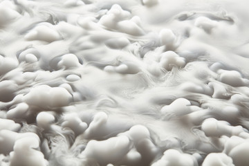 Abstract background of clouds made of smoke from dry ice in color pink