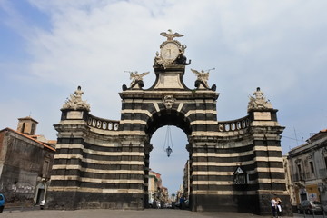 Fototapeta na wymiar the ancient gate in Catania, Sicily