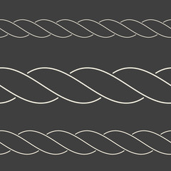 Seamless minimalist rope borders, can be used as brush