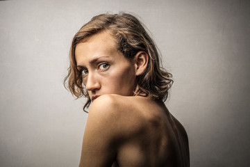 Naklejka premium Portrait of charming girl