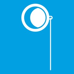 Monocle icon white isolated on blue background vector illustration