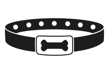 Black and white dog collar silhouette