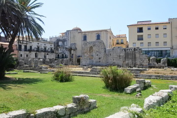 the city view in Syracuse, Sicily