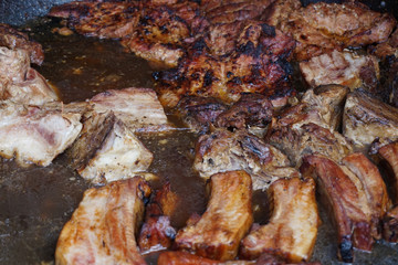 Obraz na płótnie Canvas grilled meat background