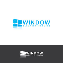 window cleaning service blue logo design