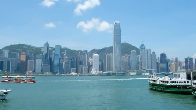 Victoria Harbor and Hong Kong Island Skyline