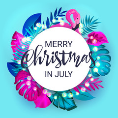 Christmas in July Sale marketing template. EPS 10 vector.