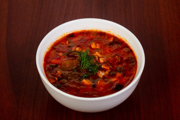Traditional Solyanka soup