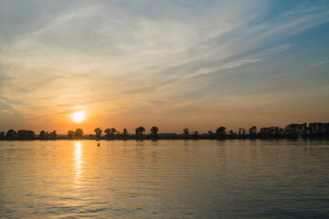 Sunset at Volga river in Kazan, Russia