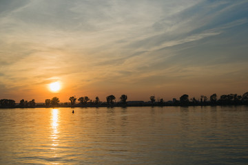 Sunset at Volga river in Kazan, Russia