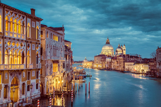 Canal Grande at twilight, Venice, Italy