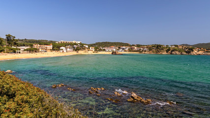 Fototapeta na wymiar Beautiful bay in Costa Brava, village La Fosca in Spain