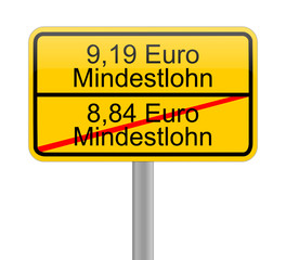9,19 Euro minimum wage - in german - illustration