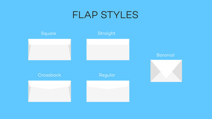 Most Envelope Flap Styles. Vector Temlate.